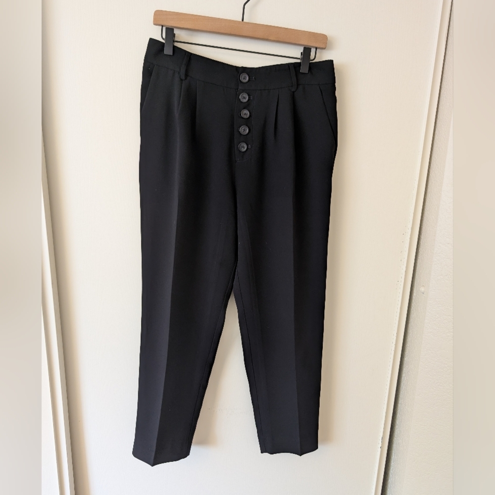 Anthropologie Womens 4 Black Dress Pants Classic Preppy Contemporary Academia